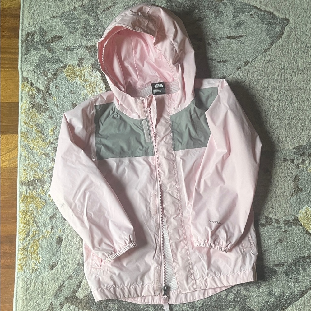 The North Face Kids Light Pink and Gray Raincoat DryVent Toddler Sz 5
